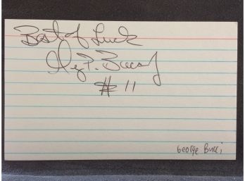 George Bucci Autographed Index Card