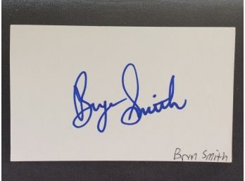 Bryn Smith Autographed Index Card