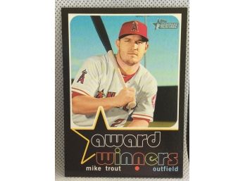 2020 Topps Heritage Award Winners Mike Trout Insert Card