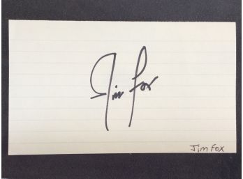 Jim Fox Autographed Index Card