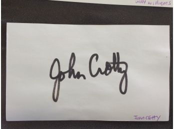 John Crotty Autographed Index Card