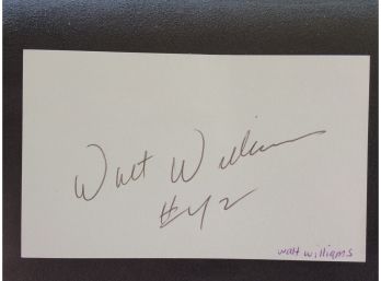 Walt Williams Autographed Index Card