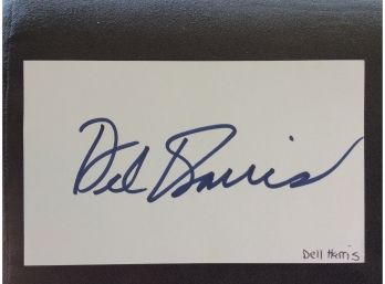 Dell Harris Autographed Index Card