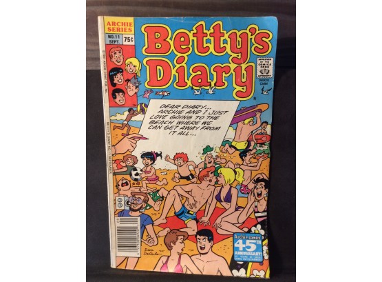 September 1987 Archie Series Betty's Diary Comic Book #11 - K