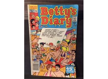 September 1987 Archie Series Betty's Diary Comic Book #11 - K