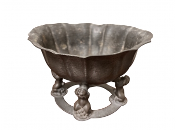 Antique Decorative Pewter  Figural Bowl