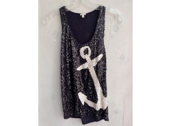 J. Crew Sequined Anchor Tank Top