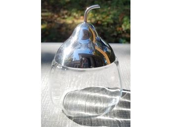Hand-Blown Glass Pumpkin With Silver Plated Lid - Use As A Relish, Chutney, Curry, Or Sugar Bowl And More