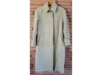 Mackintosh New England Woman's Tweed Herringbone Long Wool Blend Winter Coat