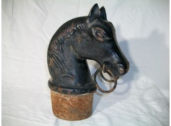 Authentic Antique Cast Iron LARGE Hitching Post Head (1 Of 2)
