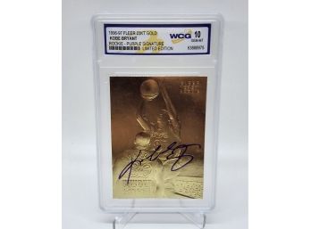 1996-97 Fleer 23kt Gold Rookie Purple Signature Kobe Bryant Graded 10 Gem Mint
