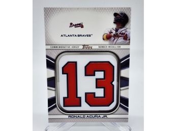 2022 Topps Ronald Acuna Player Jersey Number Medallion Relic