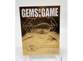 1998 Mickey Mantle 23kt Gold Gems Of The Game Card With Genuine Gemstone