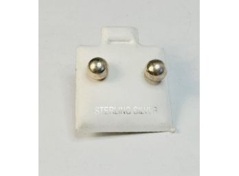 Old NEW Sterling Silver Ball Earrings