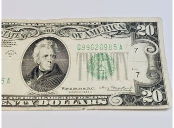 1934 A    $20 Dollar Bill (88 Years Old)