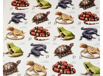 2003 USPS Reptiles And Amphibians Mint Sheet Of 20 - 37 Cent Stamps