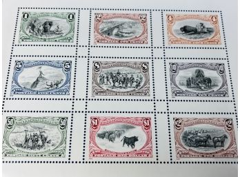 1998 TRANS MISSISSIPPI COLOR REISSUE Souvenir Sheet Of 9 US Postage Stamps
