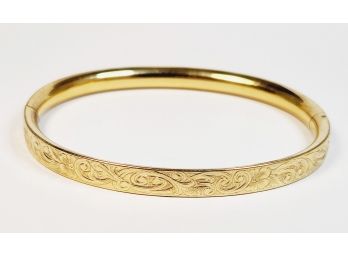 Vintage Detailed 1/20 -14k Gold Filled Bangle Bracelet