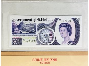 Saint Helena - 50 Pence Uncirculated Foreign Paper Money Sealed With Info/ History Card
