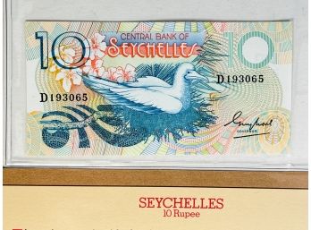SEYCHELLES - 10 Rupees Uncirculated Foreign Paper Money Sealed With Info/ History Card