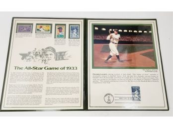 BABE RUTH Baseball Folio - 4 Stamps And First Day Cover With History