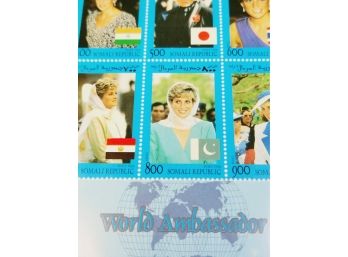 Princess Lady Diana In Memoriam Stamps - World Ambassador - Somali Republic Plate Block
