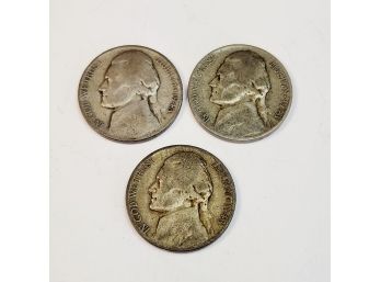 World War II   ........silver Replacement 3  Jefferson Nickels