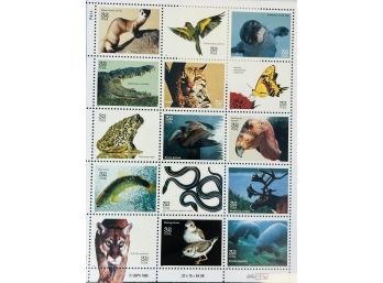 Endangered Species - Full Sheet Of 15 - 32 Cent Stamps  SEALED US Postage