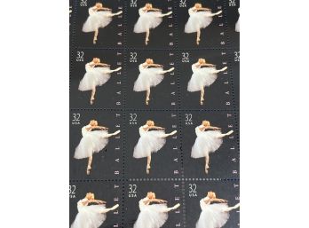 American Ballet Sheet Of Twenty 32 Cent Postage Stamps Scott 3237