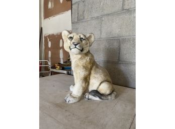 Ceramic Lion Cub Statue