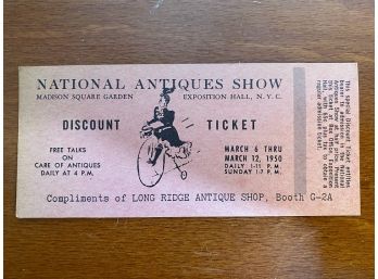 National Antiques Show 1950 Ticket