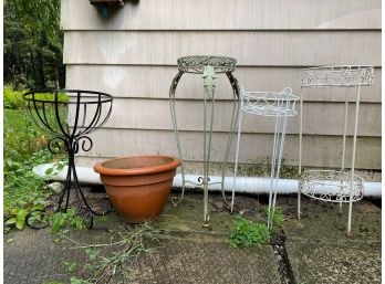 Group Of Plant Stands And Planter