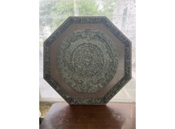 Mexican Artisans Stone Carving On Wood Plaque