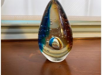 Large Egg Glass Paperweight