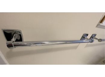 A Collection Of 3 Chrome Towel Bars And A Towel Hook - Bath 3