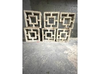 6 Concrete Breezeway Blocks - 12' Squares