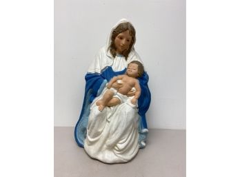 Vintage 26' Mary With Baby Jesus Christmas Nativity Blow Mold