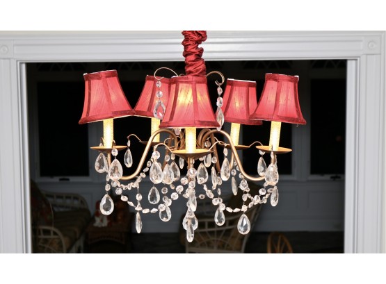 5-Light Shaded Chandelier With Chain Cover