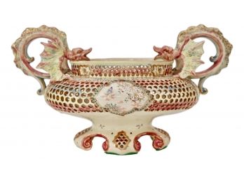 Zsolnay Fischer Dragon-Handled Bowl