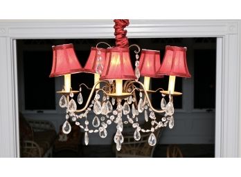 5-Light Shaded Chandelier With Chain Cover