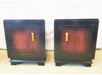 Pair Of Vintage Mid Century Modern Algoma Grade Weldwood Nightstands