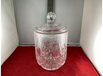 Vintage Tyrone Crystal Covered Biscuit Cookie Jar Made In Ireland Good Overall Condition