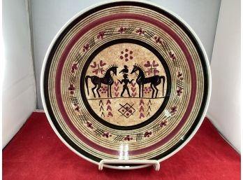 Handmade Vintage Keremikos Wall Plate Hand Made In Athens, Greece Good Overall Condition