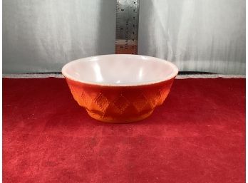 Vintage Anchor Hocking Fire-king Ovenproof Chili Bowl Orange / Red Color Made In The USA  Good Condition