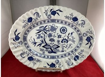 Classic J&g Meakin Blue Nordic Small Serving Platter English Ironstone Hand Engraved Made In England Nice