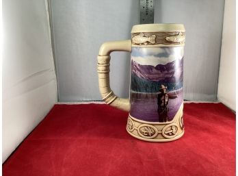 Vintage 1996 Original Coors Life In The Rocky Mountains Fly Fishing Beer Stein Made In Brazil Good Condition