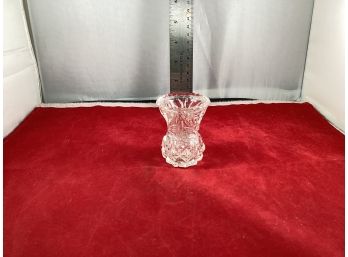 Small Vintage Crystal Bud Vase By Giftcraft Good Overall. Condition
