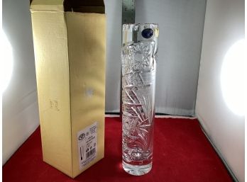 Vintage New In The Box Bohemia 24 Lead Crystal Vase In Original Box Made In Czech Republic New