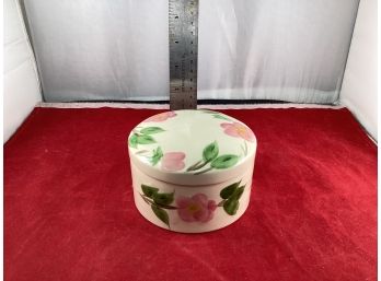 Vintage Franciscon Ware Desert Rose Covered Trinket Dish 50th Anniversary 1990 Made In England Good Condition