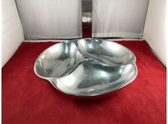 Vintage Divided Aluminum Candy Dish By Nambe Number 589 Needs To Be Polished